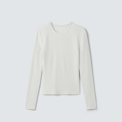 Women's Rib Fitted Long Sleeve Crew