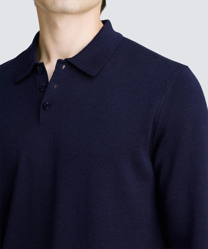 Men's Merino Knit Long Sleeve Polo