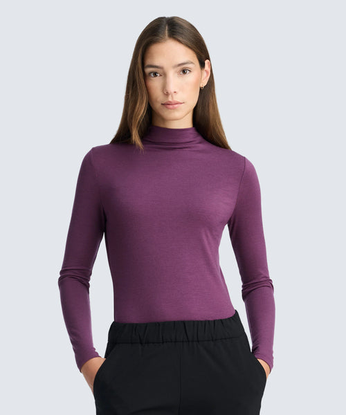 Women's Merino Mock Neck Top