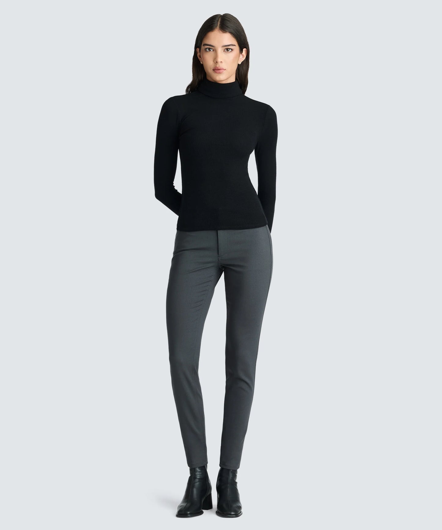 Women's Rib Turtle Neck Long Sleeve
