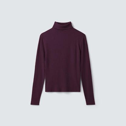 Women's Rib Turtle Neck Long Sleeve