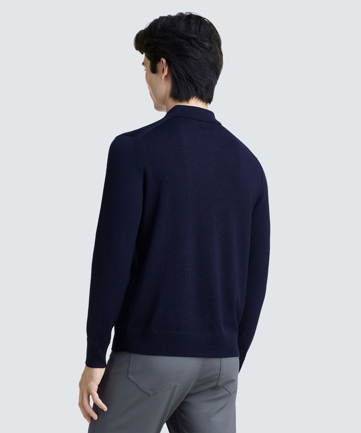 Men's Merino Knit Long Sleeve Polo