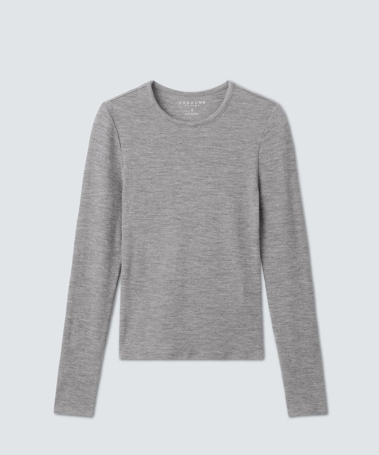 Women's Rib Fitted Long Sleeve Crew