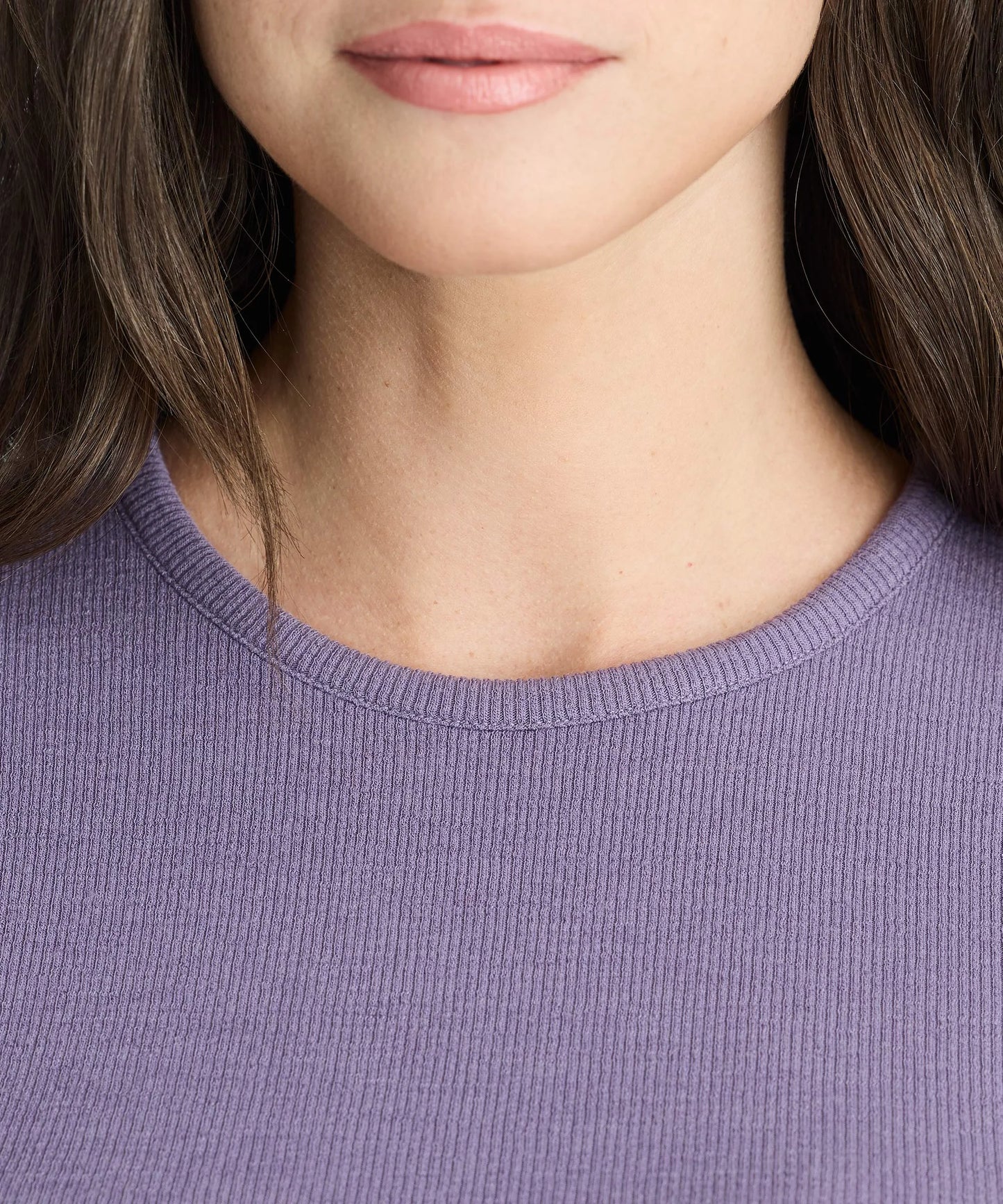 Women's Rib Fitted Crew Neck T-Shirt
