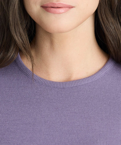 Women's Rib Fitted Crew Neck T-Shirt