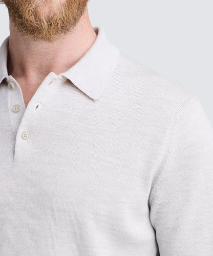 Men's Merino Knit Long Sleeve Polo