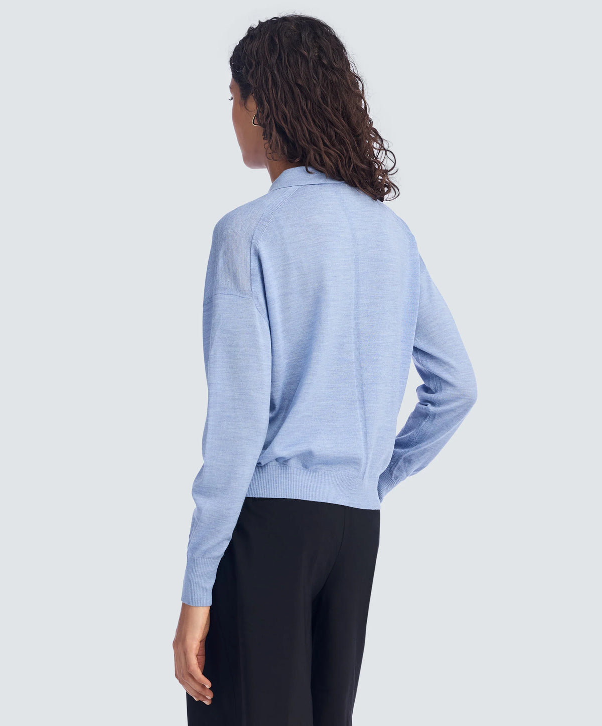 Women's Long Sleeve Fine Knit Polo