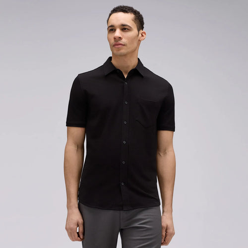 Men's Short Sleeve Merino Button-Up